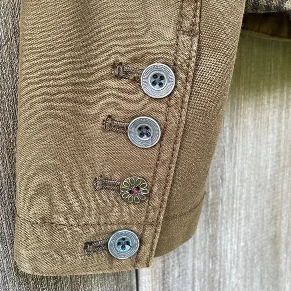 Anthropologie Hei Hei Delaine Women's Dark Olive Cotton Canvas Jacket Size 6 - Picture 9 of 14